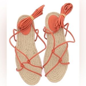 Jack Erwin x Olivia Lopez espadrille sandals. Orange Sz 9